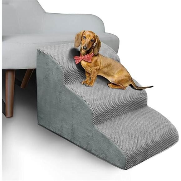 3 Steps High Density Foam Dog Stairs Ramps,Non-Slip Pet Steps for Older Dogs - Picture 7 of 7